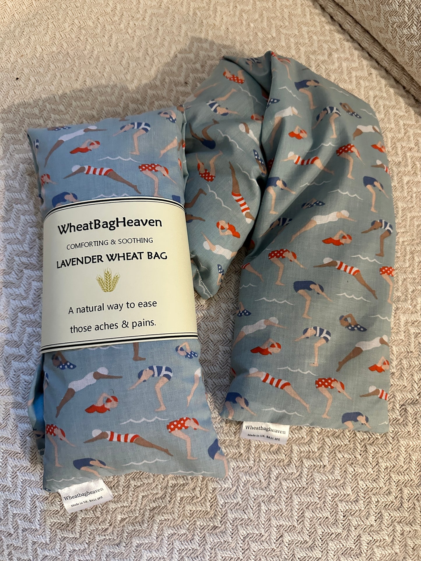 Children's Swimmers Print Lavender Wheat Bag – Microwave Heat Pack for Post-Swim Recovery & Bedtime Comfort