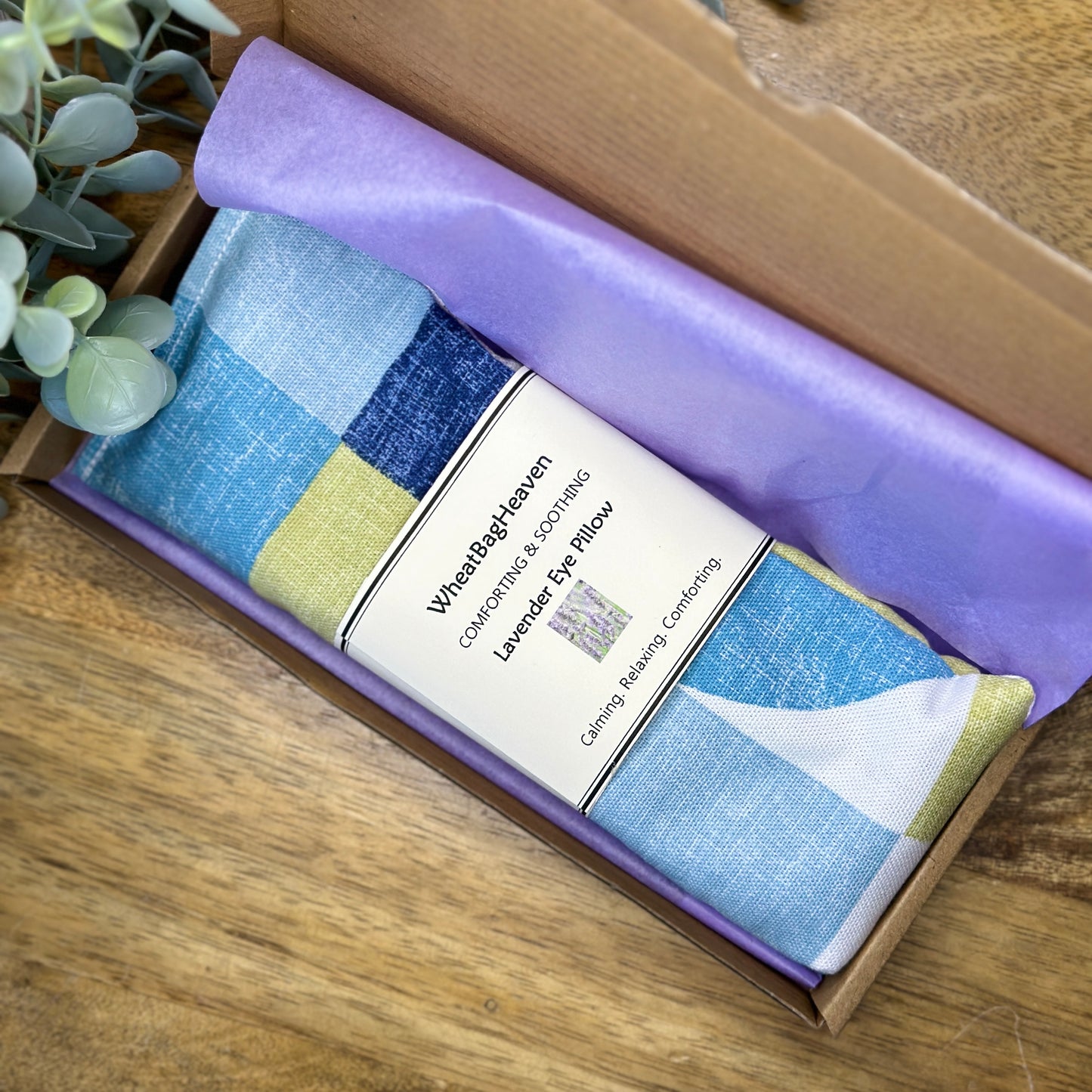 Wellbeing aromatherapy heat pack wheat bag, lavender scented floral reheat-able new mum gift.