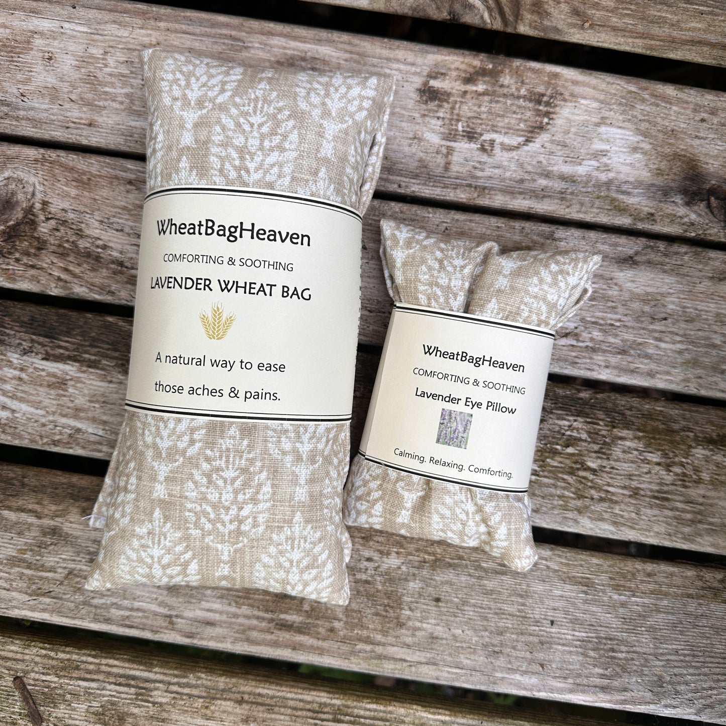 Eye pillow with lavender, plus lavender wheat bag.