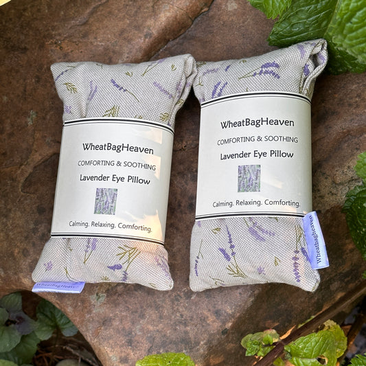 Lavender scented eye pillows filled with organic flax seed and lavender buds