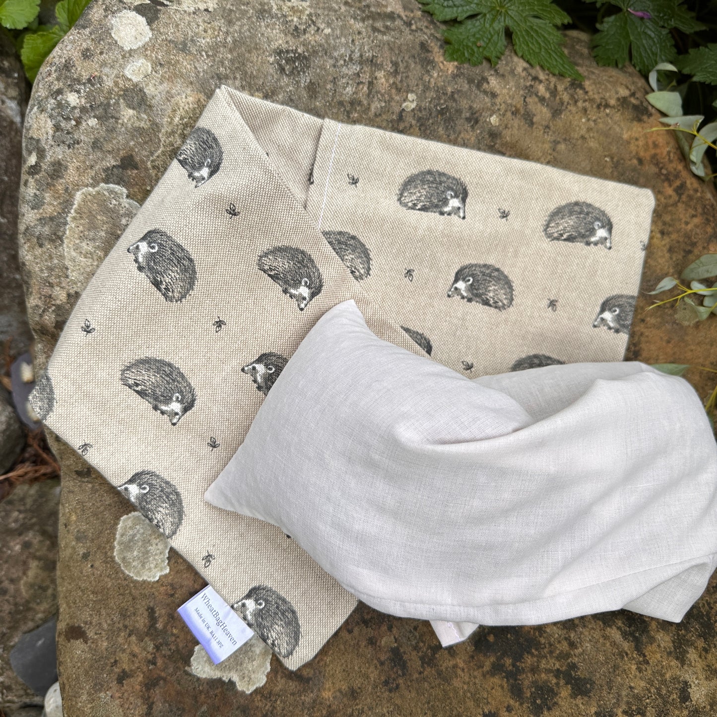 outer casing and heat bag for the Lavender scented wheat bag, hedgehog printed heat wrap