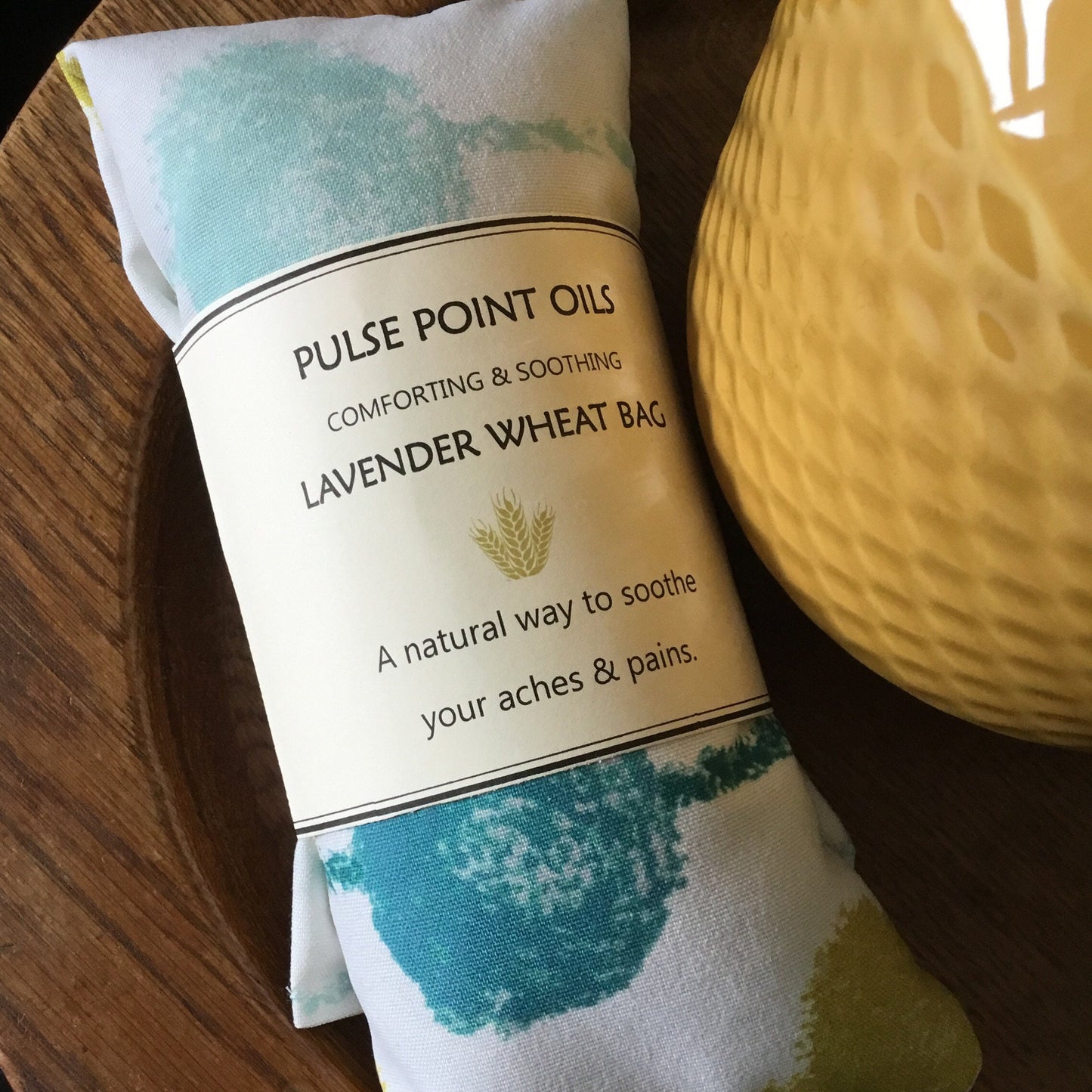 Wheat bags with English lavender. Relaxing warming neck wrap for tension relief and pain. Winter self care essential