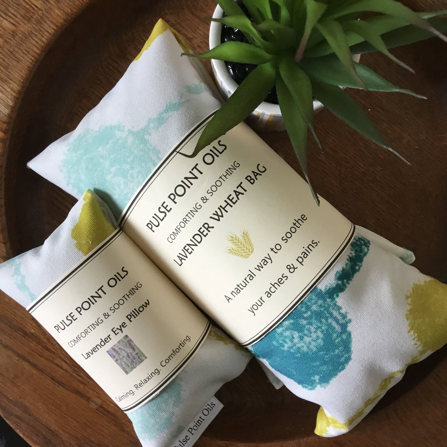 Wheat bags with English lavender. Relaxing warming neck wrap for tension relief and pain.