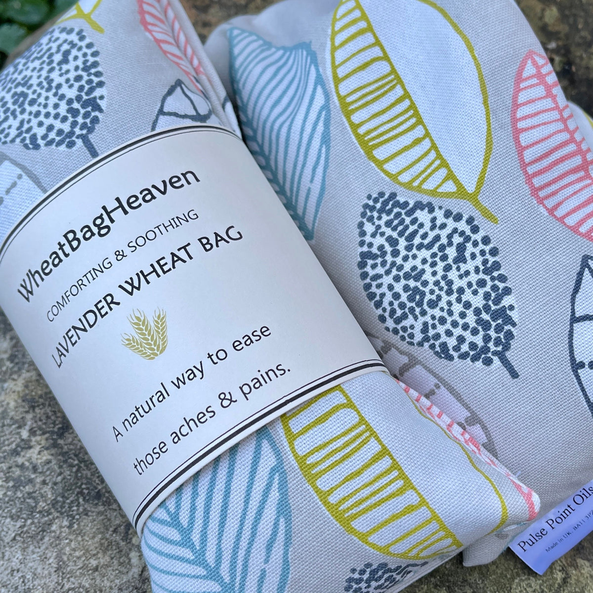 Rainbow leaf lavender wheat bag - aromatherapy neck wrap for stress relief and natural pain soother