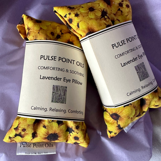 sunflower print eye pillows with lavender scent for a lovely relaxation care package gif
