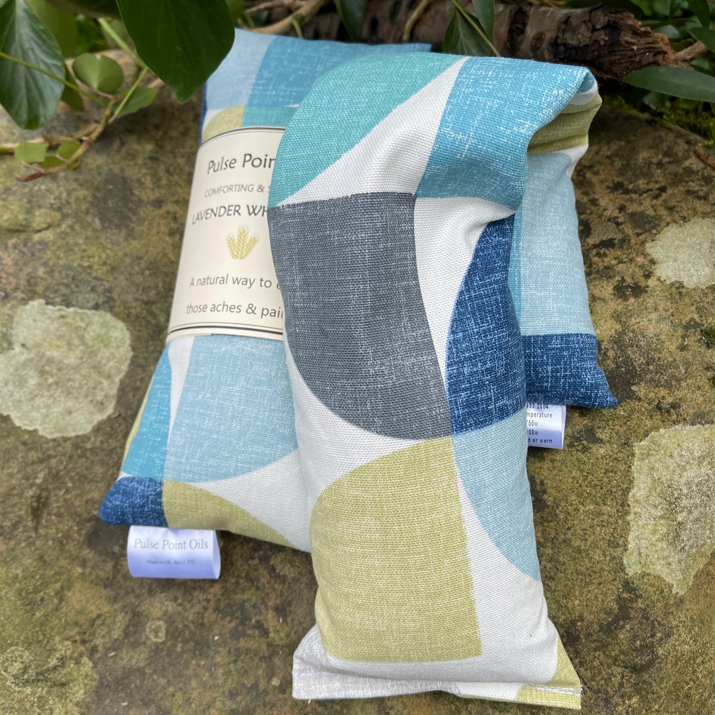 Wellbeing aromatherapy heat pack wheat bag, lavender scented floral reheat-able new mum gift.