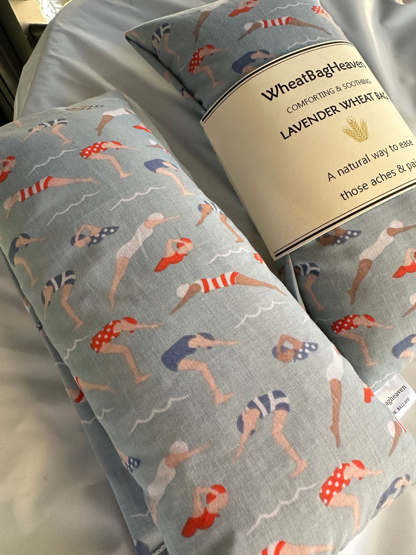 Children's Swimmers Print Lavender Wheat Bag – Microwave Heat Pack for Post-Swim Recovery & Bedtime Comfort