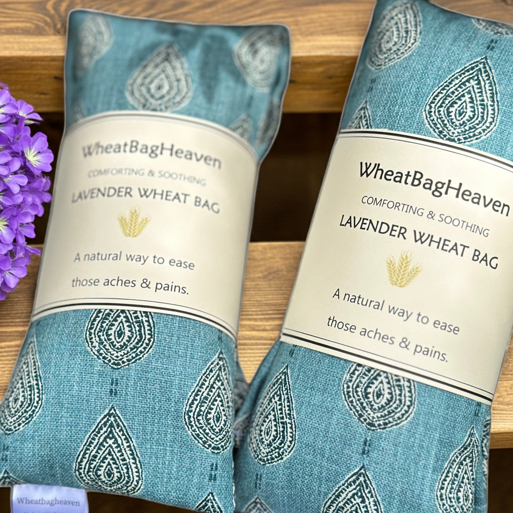 Blue Teal Wheat Bag – Lavender Scented Microwavable Heat Wrap for Neck & Body