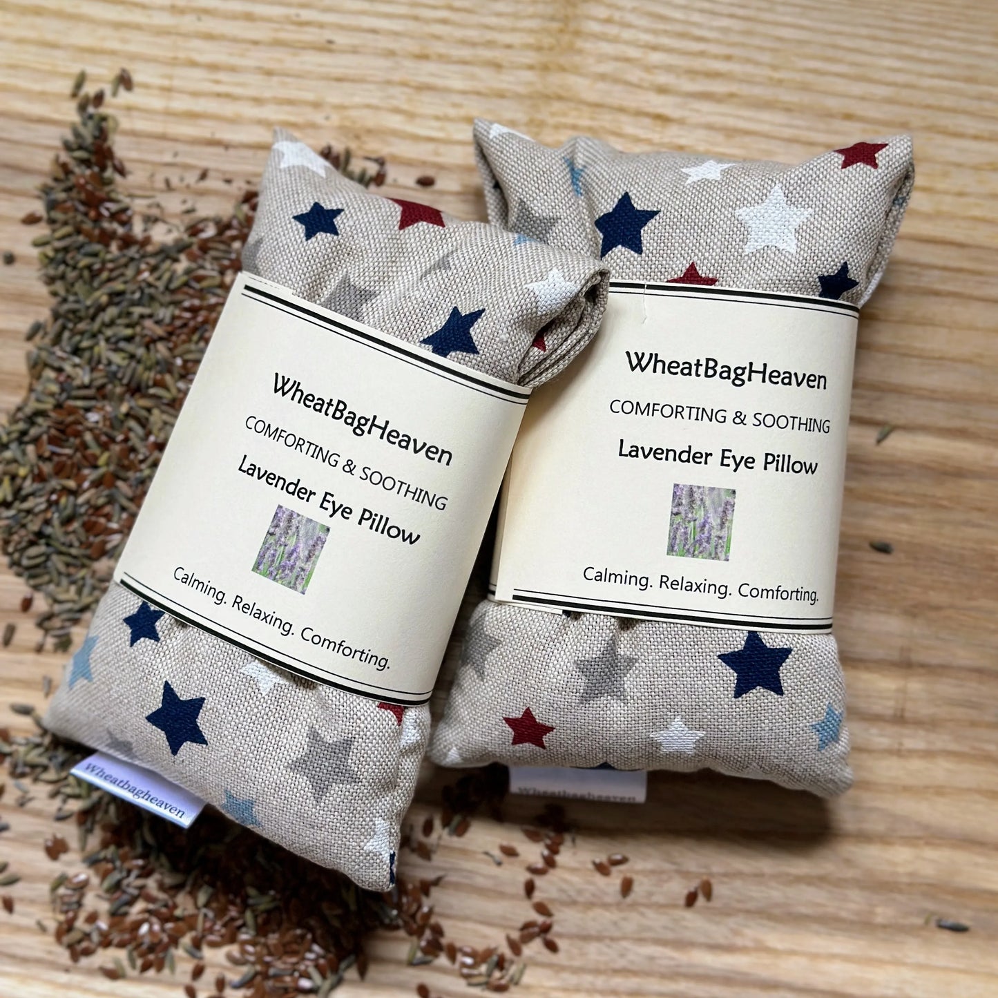 star printed cotton eye pillow sleep mask with flaxseed and lavender fill for relaxation and natural sleep