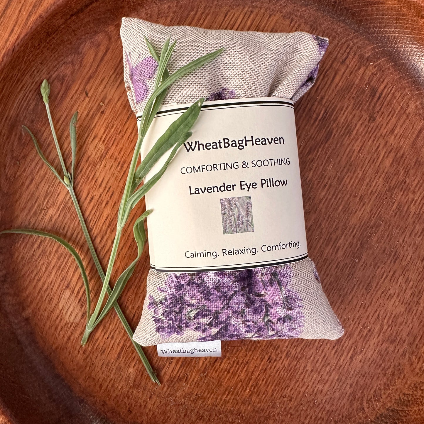 weighted lavender scented eye pillows in a beautiful lavender bouquet print