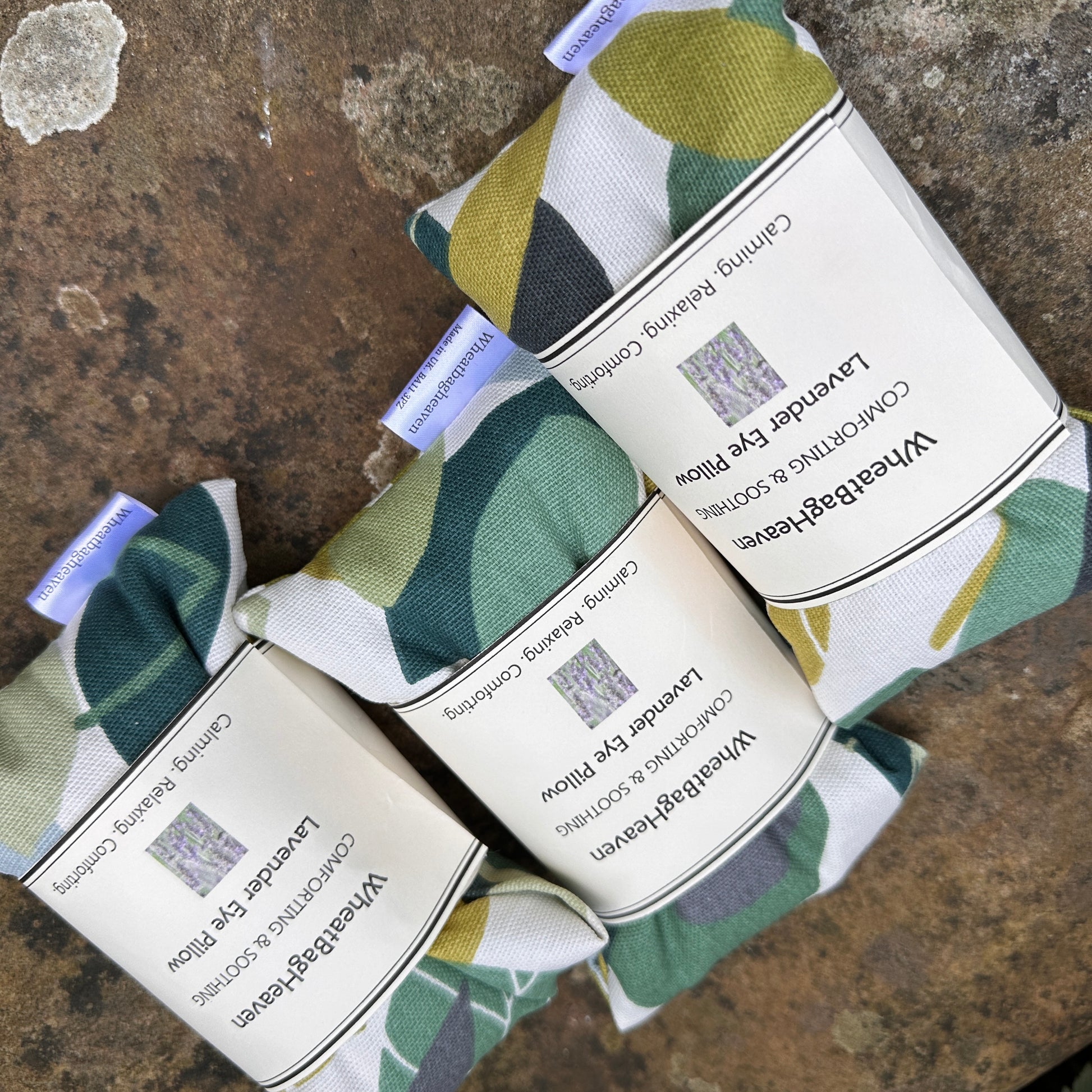 Trio of green spruce cotton fabric, eco-friendly.