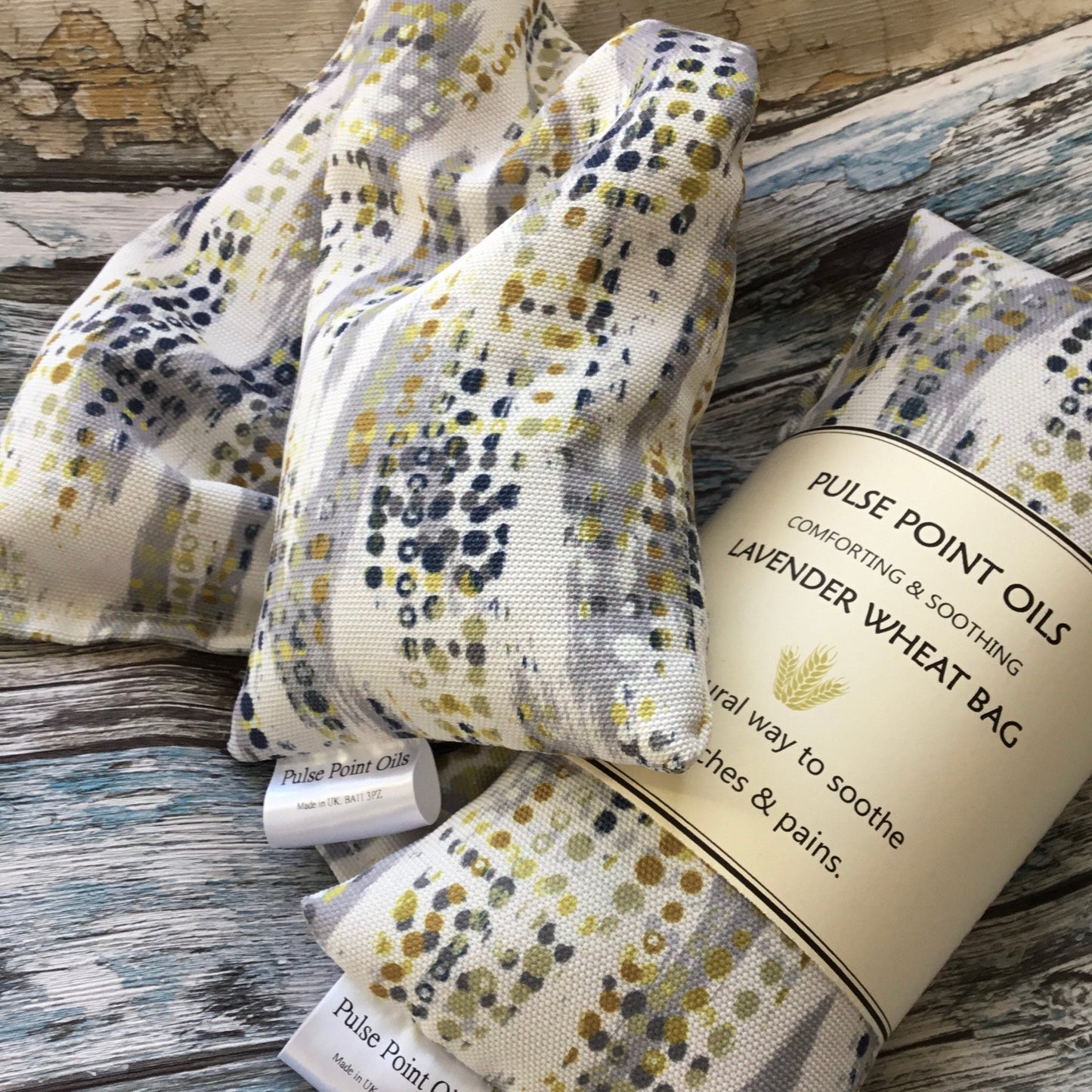 Men’s long cotton wheat bags, his seasonal self care gift. Lavender scented stocking filler heating pad. Practical eco friendly gift for him
