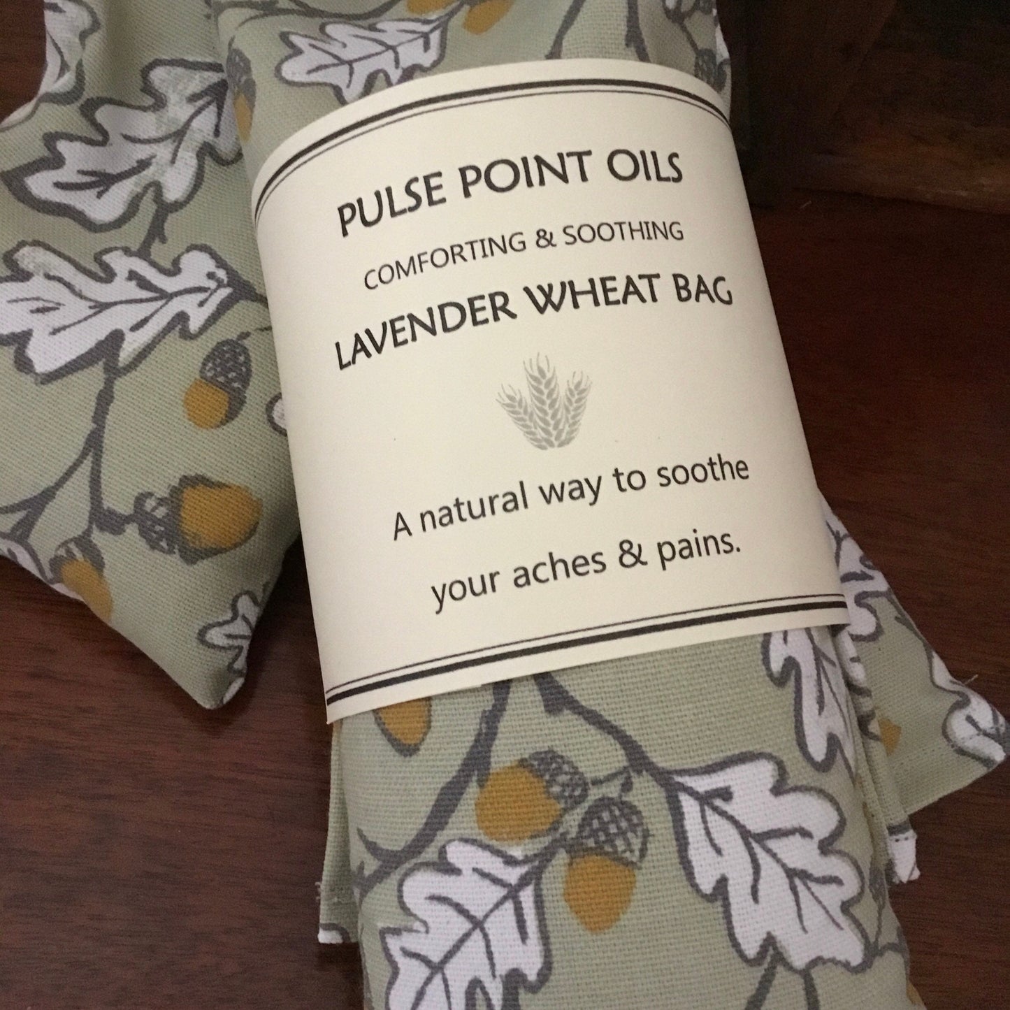 Acorn wood printed lavender scented heating pad