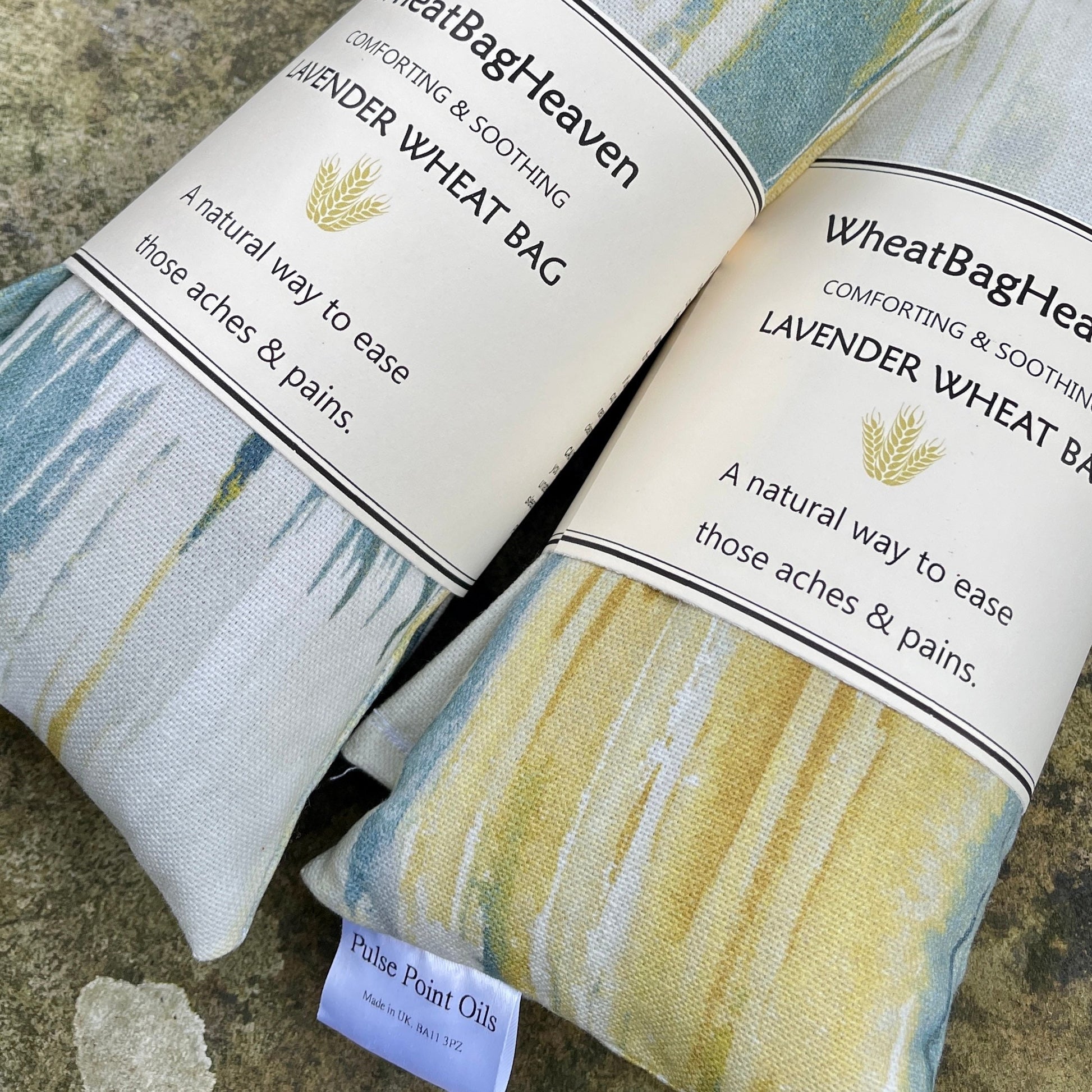 Two Lavender heating pad, LongBeach. Herbal Wheat bag comforter for relaxation and sleep.