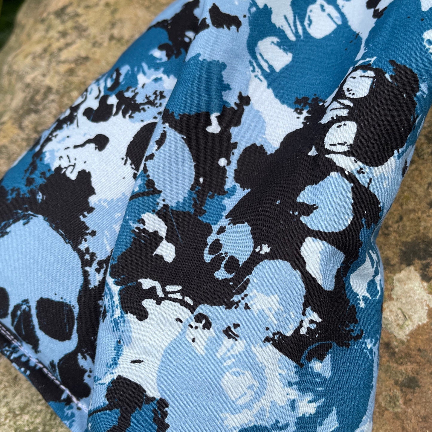 skull cotton print microwave heat pad to ease aches and pains